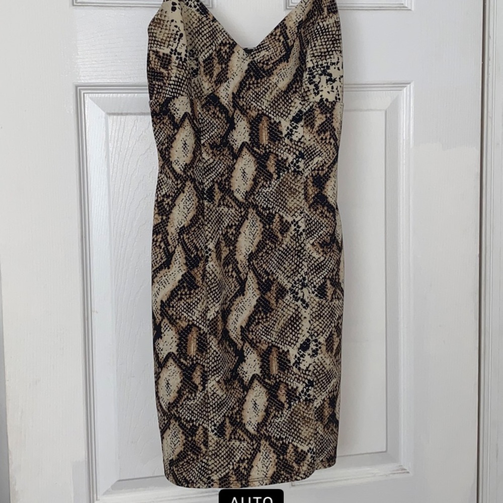 Snakeskin mini dress